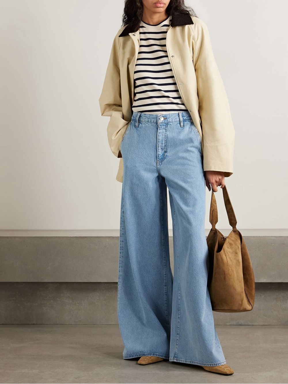 Frame The Drape High Waist Wide Leg Jeans in Sweetheart